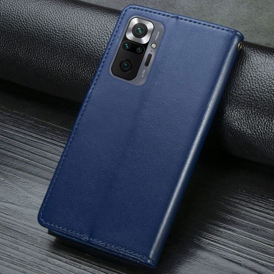 Шкіряний чохол книжка GETMAN Gallant (PU) для Xiaomi Redmi Note 10 Pro / 10 Pro Max Синій