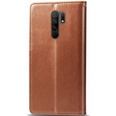 Шкіряний чохол книжка GETMAN Gallant (PU) для Xiaomi Redmi Note 8 Pro Коричневий