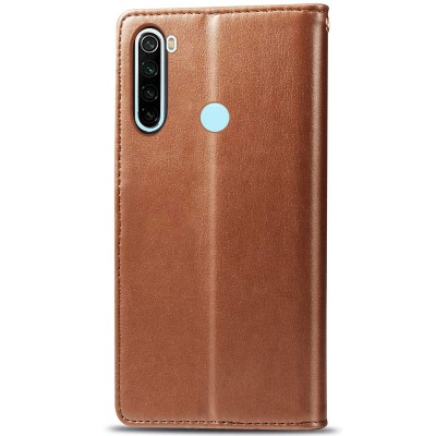 Шкіряний чохол книжка GETMAN Gallant (PU) для Xiaomi Redmi Note 8T Коричневий