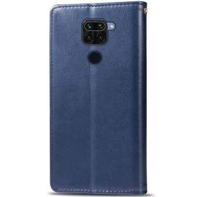 Шкіряний чохол книжка GETMAN Gallant (PU) для Xiaomi Redmi Note 9 / Redmi 10X Синій