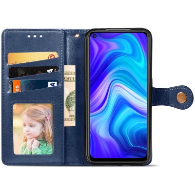 Шкіряний чохол книжка GETMAN Gallant (PU) для Xiaomi Redmi Note 9 / Redmi 10X Синій