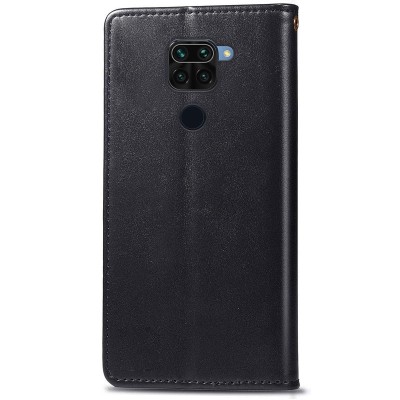 Шкіряний чохол книжка GETMAN Gallant (PU) для Xiaomi Redmi Note 9 / Redmi 10X Чорний