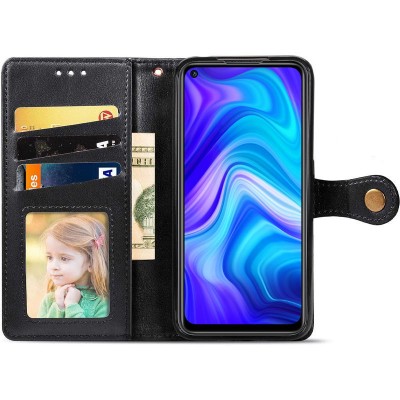 Шкіряний чохол книжка GETMAN Gallant (PU) для Xiaomi Redmi Note 9 / Redmi 10X Чорний