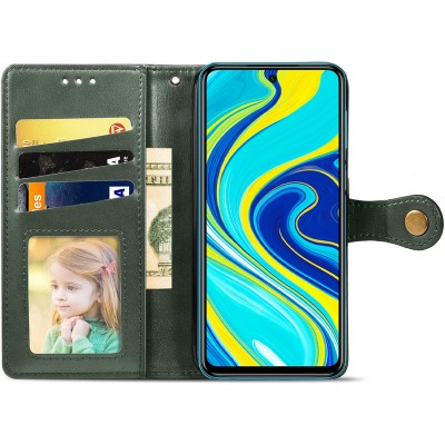 Шкіряний чохол книжка GETMAN Gallant (PU) для Xiaomi Redmi Note 9s / Note 9 Pro / Note 9 Pro Max Зелений