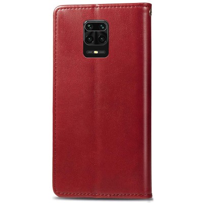 Шкіряний чохол книжка GETMAN Gallant (PU) для Xiaomi Redmi Note 9s / Note 9 Pro / Note 9 Pro Max Червоний