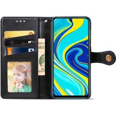 Шкіряний чохол книжка GETMAN Gallant (PU) для Xiaomi Redmi Note 9s / Note 9 Pro / Note 9 Pro Max Чорний