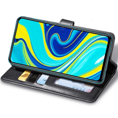 Шкіряний чохол книжка GETMAN Gallant (PU) для Xiaomi Redmi Note 9s / Note 9 Pro / Note 9 Pro Max Чорний