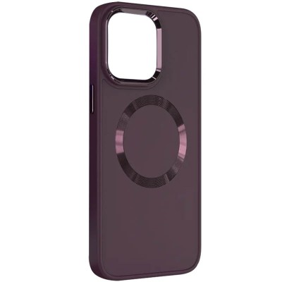 TPU чохол Bonbon Metal Style with MagSafe для Apple iPhone 11 (6.1") Бордовий / Plum