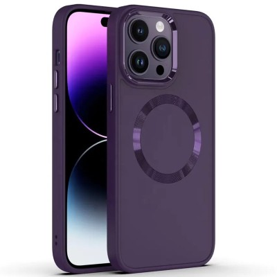 TPU чохол Bonbon Metal Style with MagSafe для Apple iPhone 12 Pro / 12 (6.1") Фіолетовий / Dark Purple