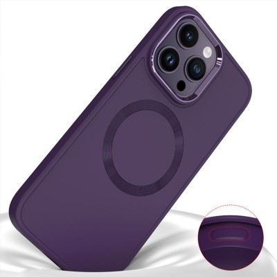 TPU чохол Bonbon Metal Style with MagSafe для Apple iPhone 12 Pro / 12 (6.1") Фіолетовий / Dark Purple