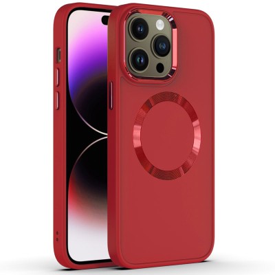 TPU чохол Bonbon Metal Style with MagSafe для Apple iPhone 12 Pro / 12 (6.1") Червоний / Red