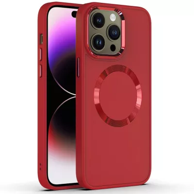 TPU чохол Bonbon Metal Style with MagSafe для Apple iPhone 12 Pro Max (6.7") Червоний / Red