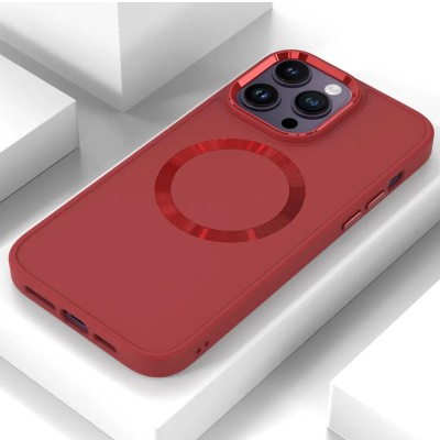 TPU чохол Bonbon Metal Style with MagSafe для Apple iPhone 12 Pro Max (6.7") Червоний / Red