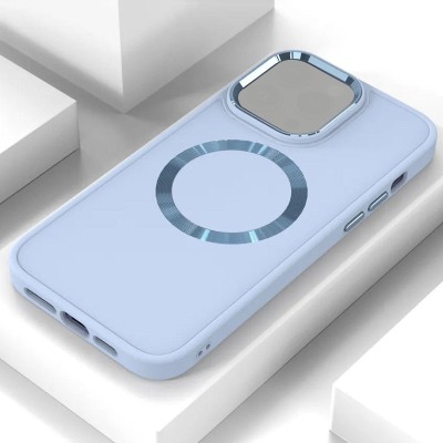 TPU чохол Bonbon Metal Style with MagSafe для Apple iPhone 13 (6.1") Блакитний / Mist Blue