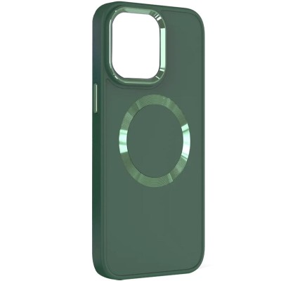 TPU чохол Bonbon Metal Style with MagSafe для Apple iPhone 13 (6.1") Зелений / Pine green