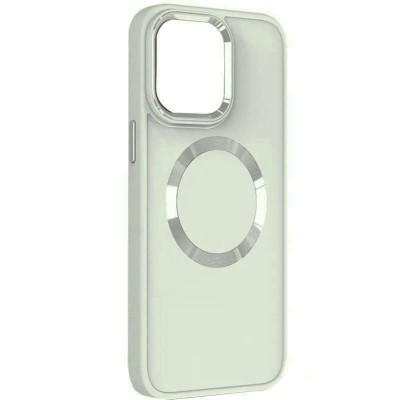 TPU чохол Bonbon Metal Style with MagSafe для Apple iPhone 15 (6.1") Білий / White