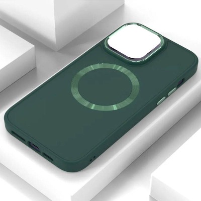 TPU чохол Bonbon Metal Style with MagSafe для Apple iPhone 15 (6.1") Зелений / Army Green