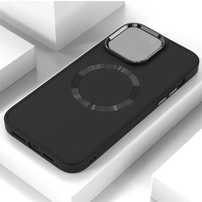 TPU чохол Bonbon Metal Style with MagSafe для Apple iPhone 15 (6.1") Чорний / Black