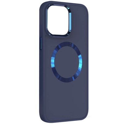 TPU чохол Bonbon Metal Style with MagSafe для Apple iPhone 15 Plus (6.7") Синій / Cosmos Blue