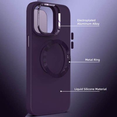 TPU чохол Bonbon Metal Style with MagSafe для Apple iPhone 15 Plus (6.7") Фіолетовий / Dark Purple