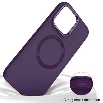 TPU чохол Bonbon Metal Style with MagSafe для Apple iPhone 15 Plus (6.7") Фіолетовий / Dark Purple