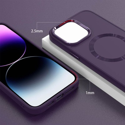 TPU чохол Bonbon Metal Style with MagSafe для Apple iPhone 15 Plus (6.7") Фіолетовий / Dark Purple
