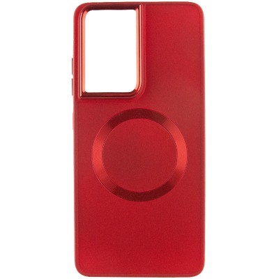 TPU чохол Bonbon Metal Style with MagSafe для Samsung Galaxy S21 Ultra Червоний / Red TPU чохол Bonbon Metal Style with MagSafe для Samsung Galaxy S21 Ultra Червоний / Red