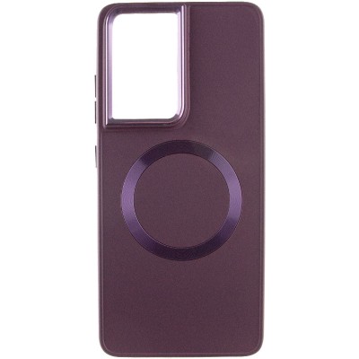 TPU чохол Bonbon Metal Style with MagSafe для Samsung Galaxy S22 Ultra Бордовий / Plum TPU чохол Bonbon Metal Style with MagSafe для Samsung Galaxy S22 Ultra Бордовий / Plum