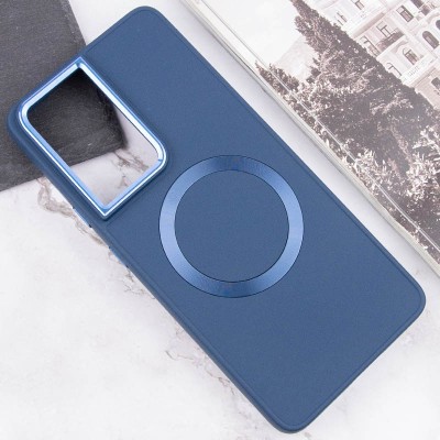 TPU чохол Bonbon Metal Style with MagSafe для Samsung Galaxy S22 Ultra Синій / Cosmos Blue
