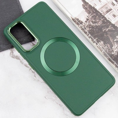 TPU чохол Bonbon Metal Style with MagSafe для Samsung Galaxy S24+ Зелений / Army Green