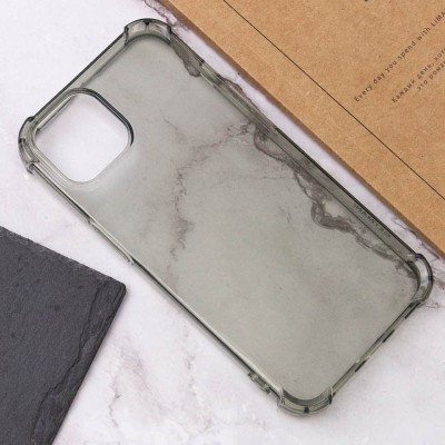 TPU чохол GETMAN Ease logo посилені кути для Apple iPhone 14 (6.1") Сірий (прозорий)