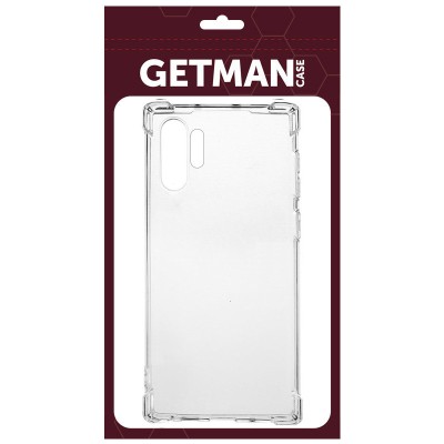 TPU чохол GETMAN Ease logo посилені кути для Samsung Galaxy Note 10 Plus Безбарвний (прозорий)
