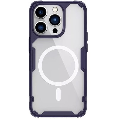 TPU чохол Nillkin Nature Pro Magnetic для Apple iPhone 14 Pro (6.1") Темно-фіолетовий (прозорий)