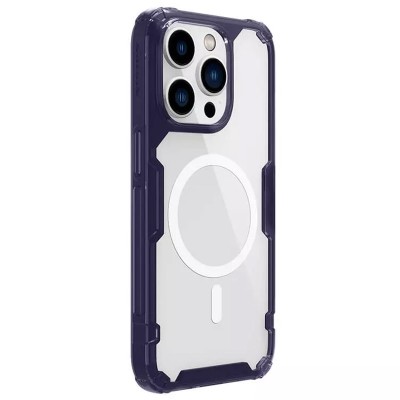 TPU чохол Nillkin Nature Pro Magnetic для Apple iPhone 14 Pro (6.1") Темно-фіолетовий (прозорий)