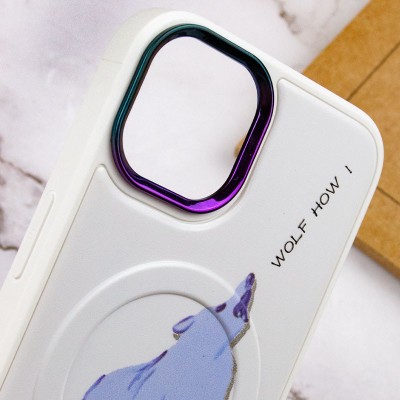 TPU+PC чохол Funny pictures with MagSafe для Apple iPhone 13 (6.1") Wolf
