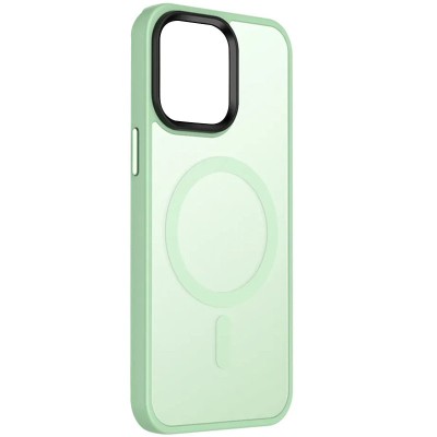 TPU+PC чохол Metal Buttons with MagSafe Colorful для Apple iPhone 13 (6.1") М'ятний
