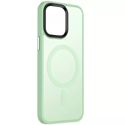 TPU+PC чохол Metal Buttons with MagSafe Colorful для Apple iPhone 13 (6.1") М'ятний