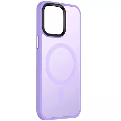 TPU+PC чохол Metal Buttons with MagSafe Colorful для Apple iPhone 14 (6.1") Бузковий