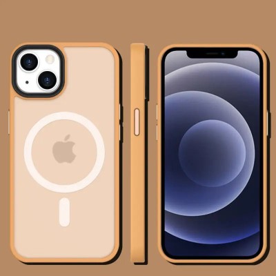 TPU+PC чохол Metal Buttons with MagSafe Colorful для Apple iPhone 14 (6.1") Персиковий TPU+PC чохол Metal Buttons with MagSafe Colorful для Apple iPhone 14 (6.1") Персиковий