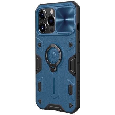 TPU+PC чохол Nillkin CamShield Armor no logo (шторка на камеру) для Apple iPhone 13 Pro (6.1") Синій