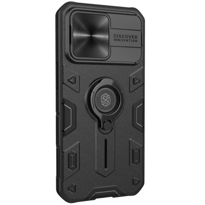TPU+PC чохол Nillkin CamShield Armor no logo (шторка на камеру) для Apple iPhone 13 Pro (6.1") Чорний