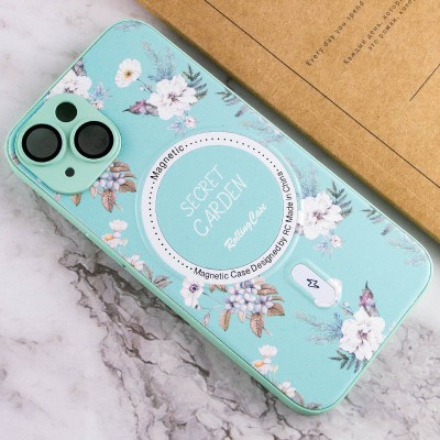 TPU+PC чохол Secret Garden with MagSafe для Apple iPhone 14 (6.1") Mint