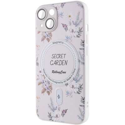 TPU+PC чохол Secret Garden with MagSafe для Apple iPhone 14 (6.1") White