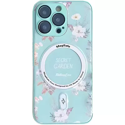 TPU+PC чохол Secret Garden with MagSafe для Apple iPhone 14 Pro (6.1") Mint