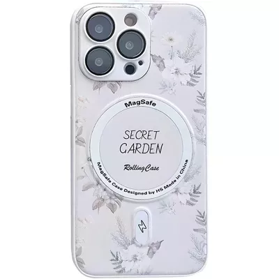 TPU+PC чохол Secret Garden with MagSafe для Apple iPhone 14 Pro Max (6.7") White