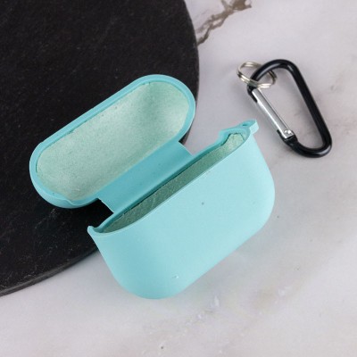 Силіконовий футляр з мікрофіброю для навушників Airpods Pro 2 / Pro Бірюзовий / Marine Green