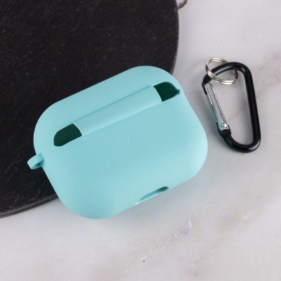 Силіконовий футляр з мікрофіброю для навушників Airpods Pro 2 / Pro Бірюзовий / Marine Green