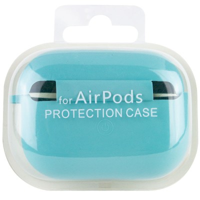 Силіконовий футляр з мікрофіброю для навушників Airpods Pro 2 / Pro Бірюзовий / Marine Green