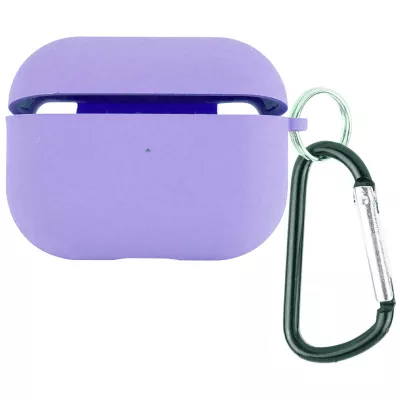 Силіконовий футляр з мікрофіброю для навушників Airpods Pro 2 / Pro Бузковий / Dasheen