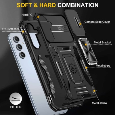 Ударостійкий чохол Camshield Army Ring для Samsung Galaxy A34 5G Чорний / Black